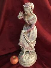 Large Antique Vion Baury Style Statue Figurine Lady Bisque Porcelain 16” picture