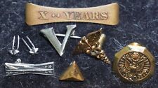 8- WWII U.S. V for Victory Air Force 30 Year Medical Corps 10 Years Ribbon Pins picture