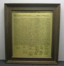 The Unanimous Declaration of the United States of America Engraved Brass Framed picture