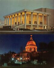 JACKSON, MS Mississippi  AUDITORIUM~Sunset & STATE CAPITOL~Night *TWO* Postcards picture