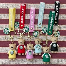 STARBUCKS KEYCHAIN CUTE BEAR BARISTA GREAT GIFT USA SELLER COLLECT ALL picture
