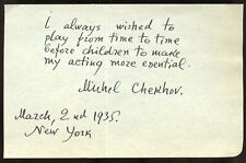 Michael Chekhov d1955 signed autograph 3x5 Cut Russian-American Actor Director picture
