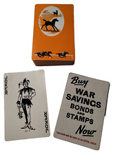 Art Deco Playing Cards Horse Racing Ranch Barn Orange Advertising Joker VTG  picture