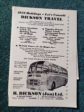 El104 Ephemera 1950s Advert R Dickson Travel Ltd  picture