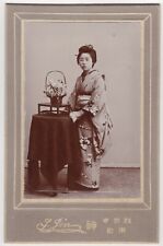 PRETTY JAPANESE WOMAN : KIMONO : AOMORI, JAPAN : CARTE DE VISITE picture