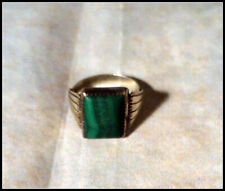 Vintage Native American Sterling Sliver and Malachite Ring Size 10.5 #N1078 picture