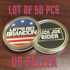 Wholesale Lot of 50 - Challenge Coins with Joe Biden & 'Let's Go Brandon' picture