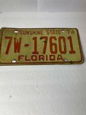 1974 Florida license plate Sunshine State picture
