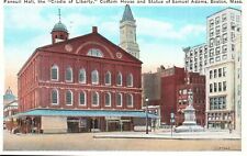 Vintage Postcard 1920's Faneuil Hall Cradle Of Liberty House & Statue Boston MA picture