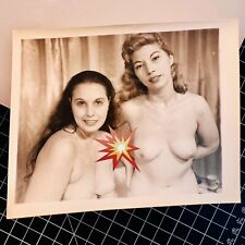 Vintage 50’s Girl Pretty Bosom PIN UP Risque Nude Original B&W Girlie Photo #65 picture