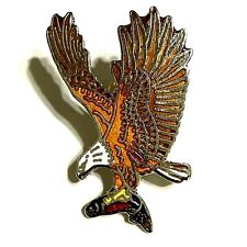 VTG BALD EAGLE Enamel Lapel Pin Patriotic Freedom Wings Liberty America Justice picture