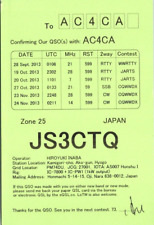 VTG HAM RADIO CQ QSL QSO POSTCARD JS3CTQ NARA JAPAN 2013 MULTIPLE CONTACTS picture