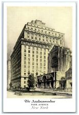 c1940's The Ambassador Building Scene Park Avenue New York NY Vintage Postcard picture