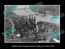OLD 8x6 HISTORIC PHOTO CHELSEA LONDON ENGLAND AERIAL VIEW POWER STATION c1920 picture