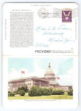 Vintage Old Postcard Folder White House Washington Flag 1945 Cancel picture
