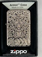 Zippo Carved Design Rose Gold Armor Zippo Lighter NEW 49703 picture