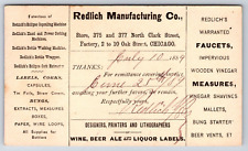 c1889 Redlich Mfg Chicago IL Illinois Antique Postal Card Postcard picture