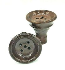 2X Egyptian Clay Head Bowl Hookah Pipe Unglazed Hand Made Natural Compatible picture
