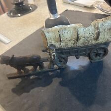 Doorstop Vintage Cast Iron Spencer Foundry Wedge Doorstop Covered Wagon picture