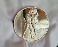 Franklin Mint 66g Sterling Silver Expulsion from Paradise Adam Eve Coin #11 picture