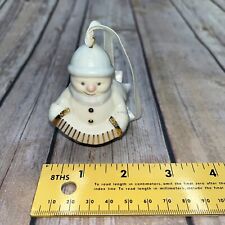 Lenox Ivory China Standabouts Snowman Accordian Ornament Musician Pastel Blue picture