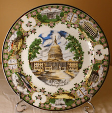 Vtg Washington DC Souvenir Collector Plate Capitol White House Jefferson 10.25