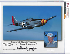 Chuck Yeager Autographed 8x10 Color Photo USA Air Force General Pilot JSA COA picture