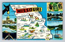 Missouri, MO-Missouri, Missouri Map Montage Images c1960, Vintage Postcard picture