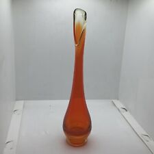 Vintage Amberina Swung Glass Art Vase 9 3/4” picture