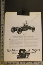 1923 AUTO RACE CAR BARNEY OLDFIELD ROBBINS MYERS MOTOR ENGINE SPRINGFIELD ADSU52 picture
