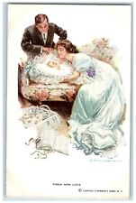 c1910's Couple Newborn Baby Their New Love Newman Unposted Antique Postcard picture