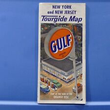 Vintage 1950's-60's Gulf Oil Tourgide Map New York / New Jersey picture