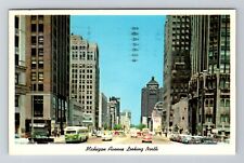 Chicago, IL-Illinois, Michigan Avenue Looking North c1965, Vintage Postcard picture
