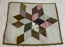 Vintage Antique Patchwork Quilt Table Topper, Early Brown Calicos,, Diamonds picture