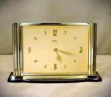 Stunning 1960 Modernist ImHof Swiss Mantel Clock Bakelite base 8-day 15-jewels picture