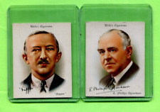1937 W.D. & H.O. WILL'S CIGARETTES FAMOUS BRITISH AUTHORS 2 TOBACCO CARD LOT picture
