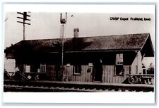 c1960 CRI&P Depot Fruitland Iowa Vintage Train Depot Station RPPC Photo Postcard picture
