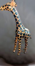 Vintage Leather Giraffe Animal Statue Figurine Handmade Wild Animals picture