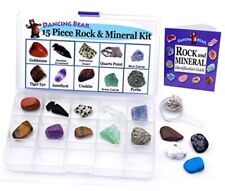  -15 Pc Rock & Mineral Collection with Collector Box/Display 15 Pc Collection picture