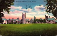 Toronto Canada University Of Toronto Campus View Linen Cancel WOB Postcard picture