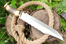 RARE DEER ANTLER HUNTING Dagger KNIFE CAMP Guard Stag Handle  Leather Sheath picture