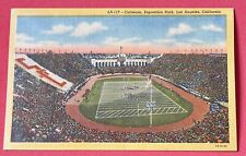Sports~Los Angeles CA~Sports Coliseum~Exposition Park~Vintage Linen Postcard picture