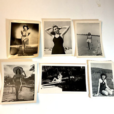 Vintage 1950’s 60’s Beautiful Pretty Women Lot of 6 Photos with Cars picture