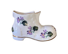 HEALACRAFT  Shoe MINATURE FINE BONE CHINA FLORAL WHITE SHOE MADE IN ENGLAND picture