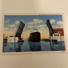 Alpena MI-Michigan, Steamship Double Leaf Bascule Bridge, Vintage Postcard picture