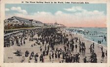 Postcard Finest Bathing Beach Cedar Point on Lake Erie PA  picture