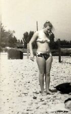 1970s ORIGINAL Snapshot Young Pretty Attractive Woman Bikini Beach Vintage Photo picture