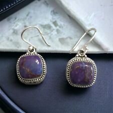 Purple Copper Turquoise Drop Earrings picture