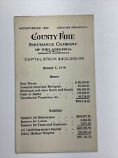 RARE 1916 Manchester New Hampshire County Fire Insurance Company Business Card picture