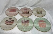 6 RARE Vintage Desert Artwork Under Glass Coasters. Purchased In Paris. Cute picture